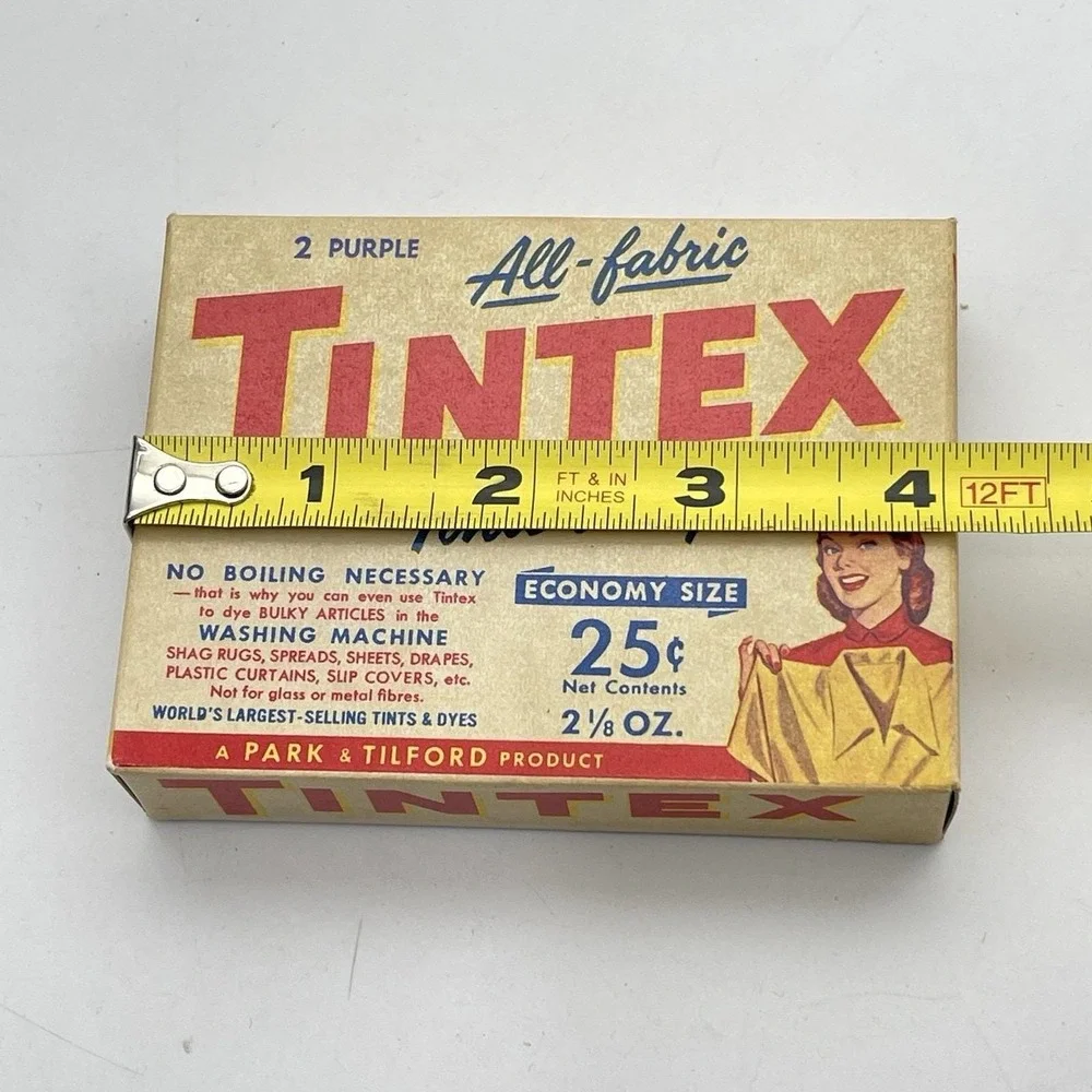 Vintage 1940s Tintex All Fabric Dye 2 Purple Economy‎ Size NOS Unopened